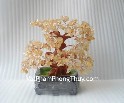 Cây đá thạch anh vàng vừa, hạt to CA203