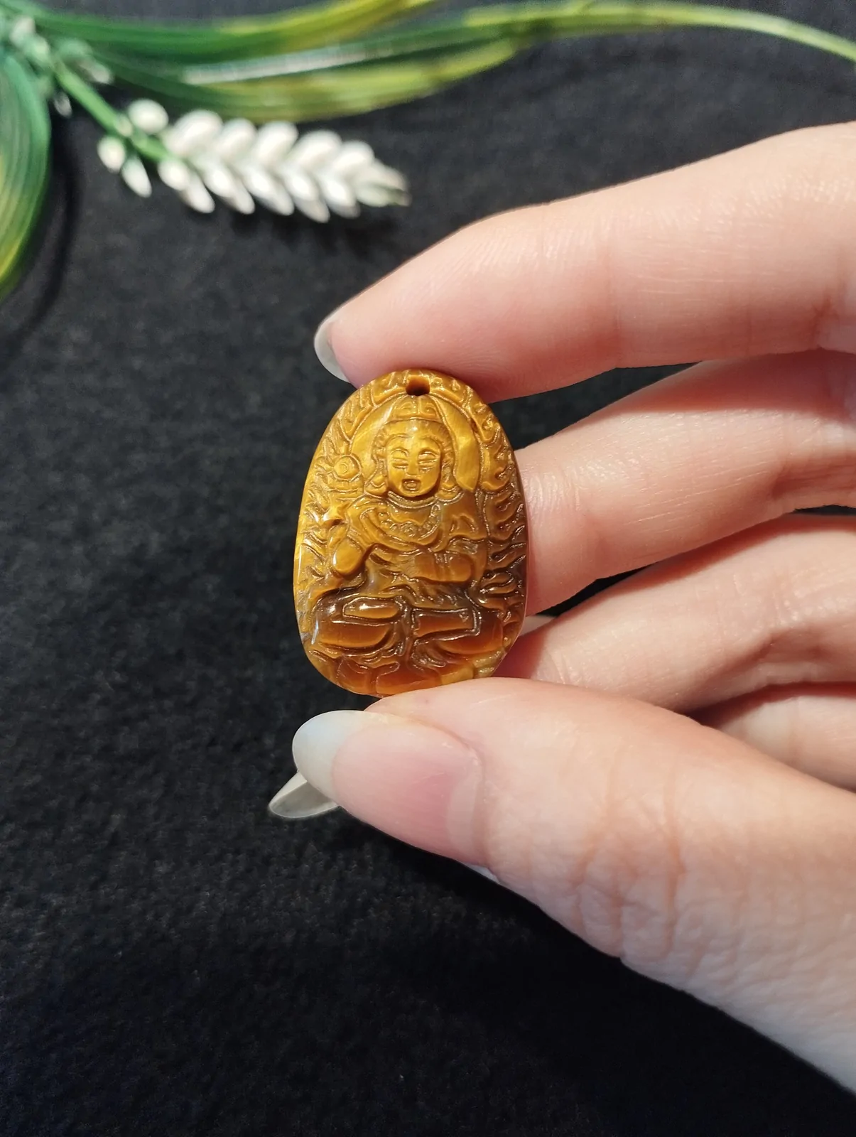 Phật bản mệnh đá mắt mèo nhỏ- Ngọ (Đại Thế Chí Bồ Tát) S6720-5