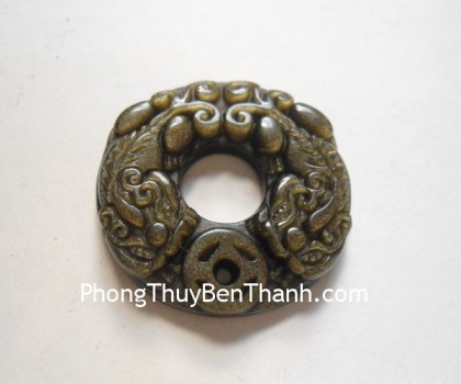 Cặp tỳ hưu đá hắc ngà lớn K081-1